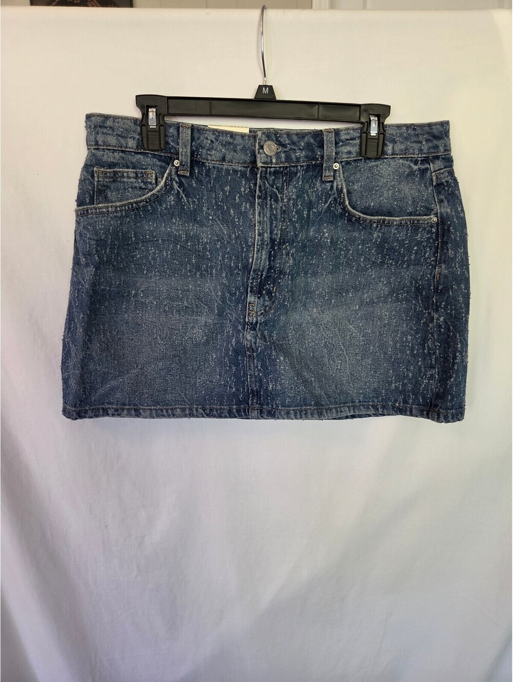 Cotton On Womens NWT Original Denim Mini Skirt in Rail Blue Texture, Size 10